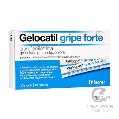 Gelocatil Gripe Forte con Fenilefrina 10 Sobres Granulados