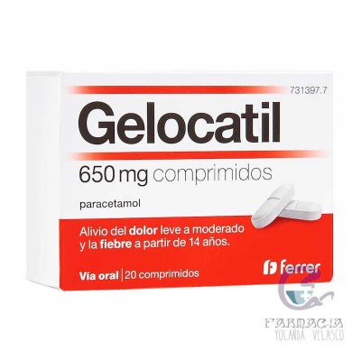 Gelocatil 650 mg 20 Comprimidos