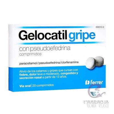 Gelocatil Gripe Pseudoefedrina 20 Comprimidos
