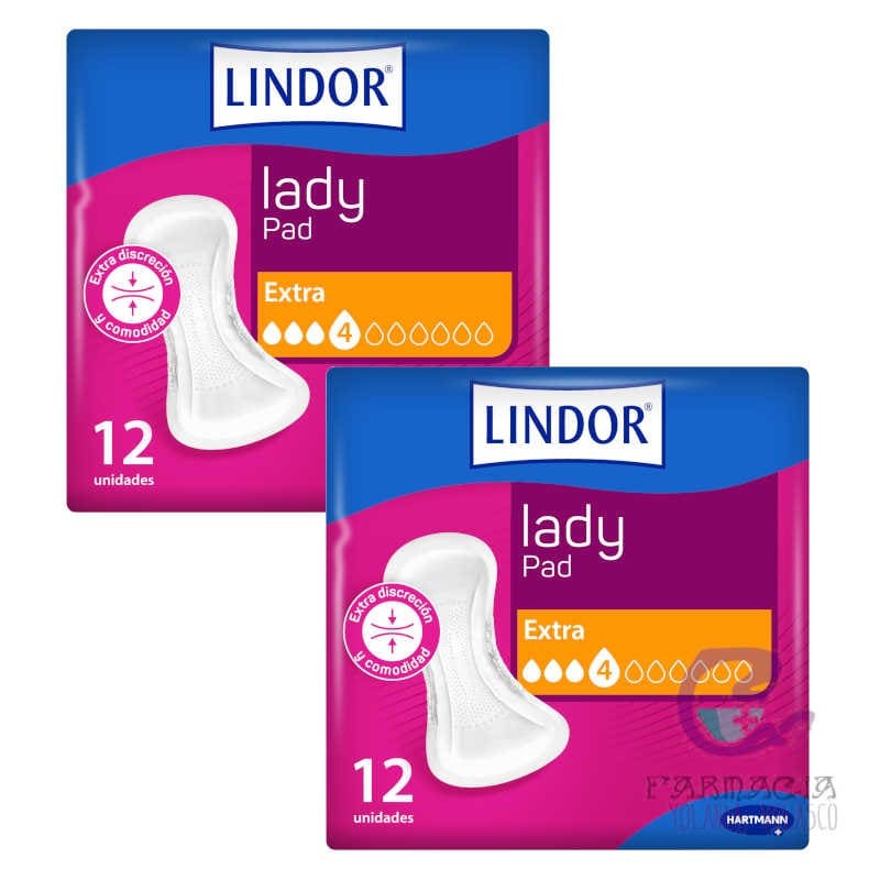 Lindor Lady Absorbente Incontinencia Orina Ligera 4 Gotas Pack 2x12 Unidades