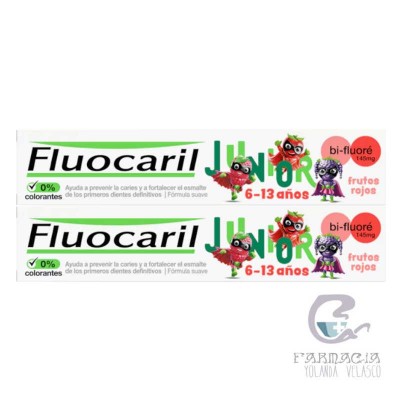 Fluocaril Junior 6-12 Años 2x75 ml Frutos Rojos