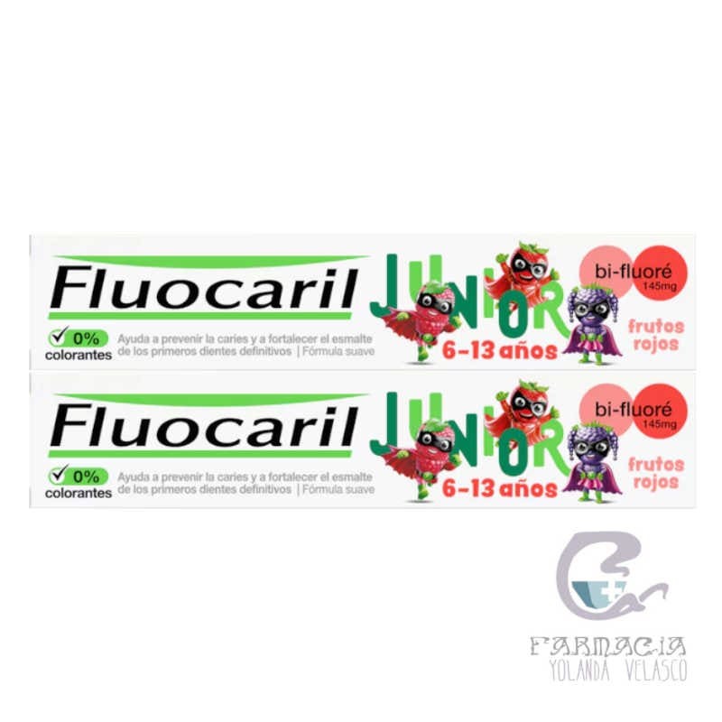 Fluocaril Junior 6-12 Años 2x75 ml Frutos Rojos