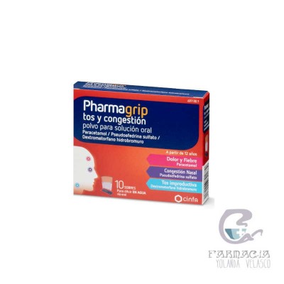 Pharmatusgrip 500/30/15 mg 10 Sobres Polvo Solución Oral