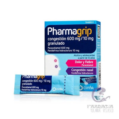 Pharmagrip Congestión 600/10 mg 10 Sobres Granulados