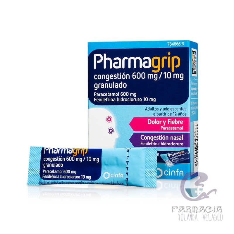 Pharmagrip Congestión 600/10 mg 10 Sobres Granulados