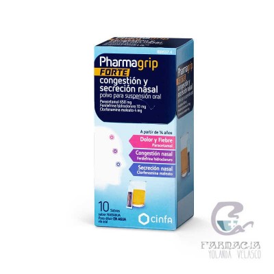 Pharmagrip Forte 650/4/10 mg 10 Sobres Polvo Suspensión Oral