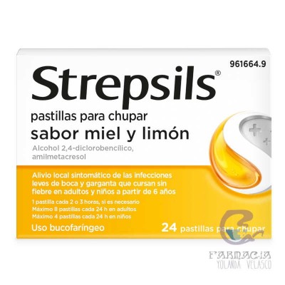 Strepsils 24 Pastillas Para Chupar Miel-Limon