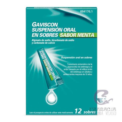 Gaviscon 12 Sobres Suspensión Oral Menta 10 ml