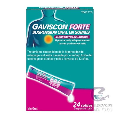 Gaviscon Forte 24 Sobres Suspensión Oral 10 ml Sabor Frutos del Bosque
