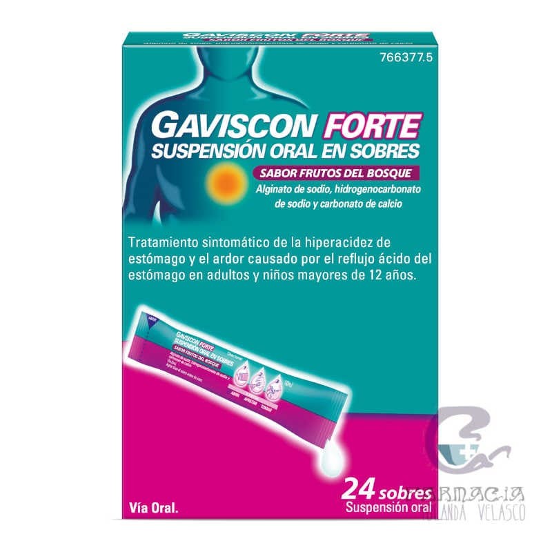 Gaviscon Forte 24 Sobres Suspensión Oral 10 ml Sabor Frutos del Bosque