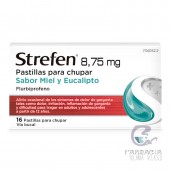 Strefen 8,75 mg 16 Pastillas Para Chupar Sabor Miel y Eucalipto