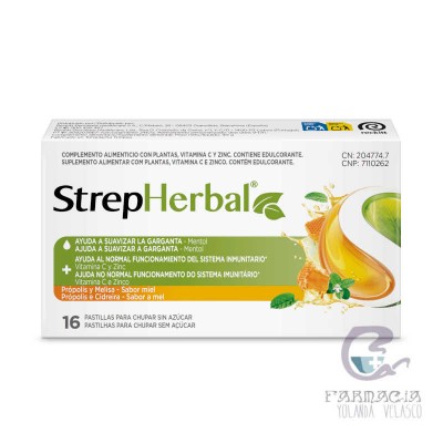 Strepherbal 16 Pastillas Para Chupar Sabor Própolis Melisa Miel