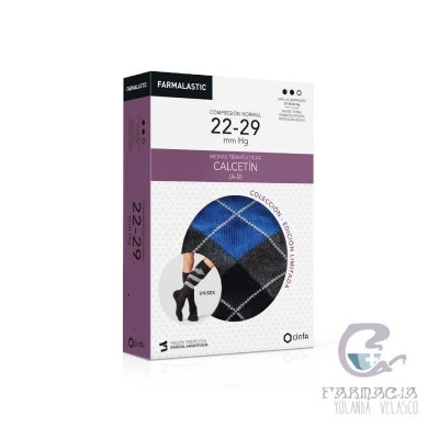 Farmalastic Calcetín Compresión Normal Colección 2 Unidades Talla Grande Color Gris con Rombos