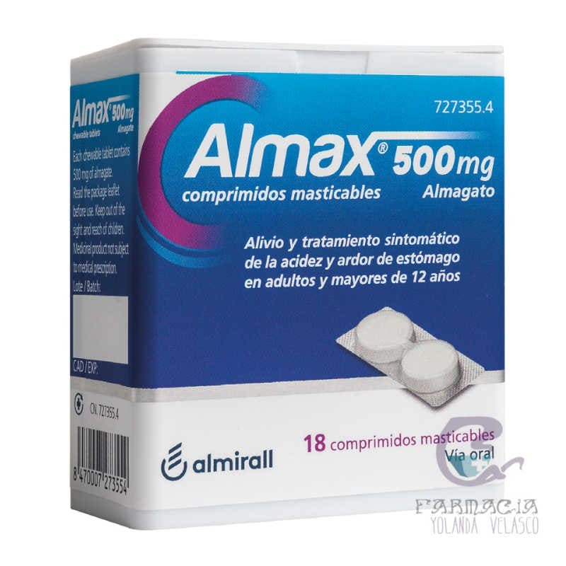 Almax 500 mg 18 Comprimidos Masticables