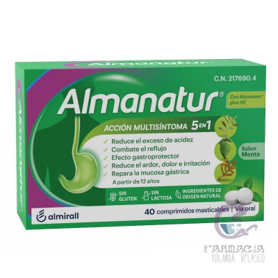 Almanatur 40 Comprimidos Masticables Sabor Menta