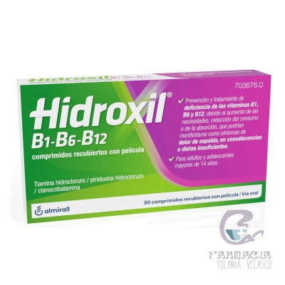 Hidroxil B1 B6 B12 30 Comprimidos Recubiertos