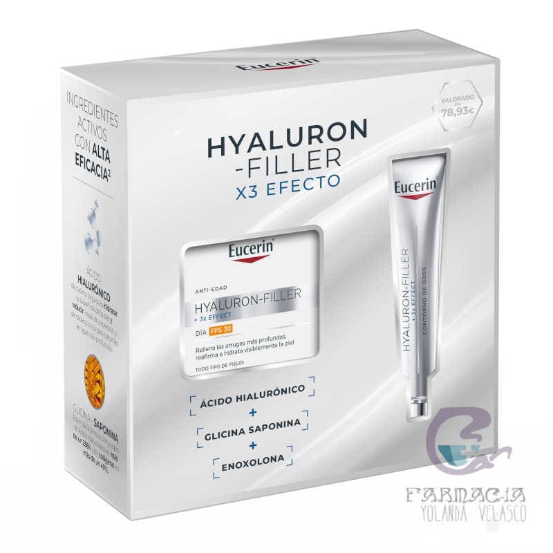 Eucerin Cofre Anti-Edad Hyaluron Filler Crema Día FPS30 + Contorno de Ojos 15 ml