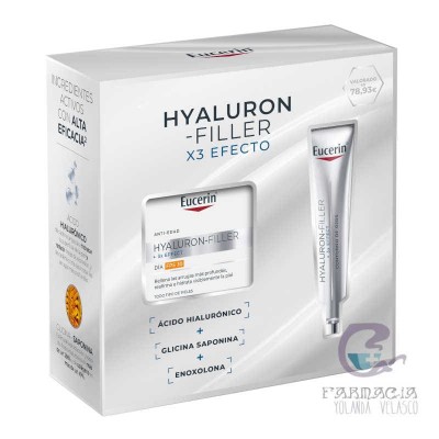Eucerin Cofre Anti-Edad Hyaluron Filler Crema Día FPS30 + Contorno de Ojos 15 ml