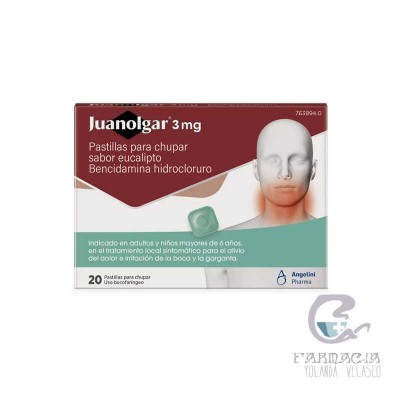 Juanolgar 3 mg 20 Pastillas Para Chupar Sabor Eucalipto