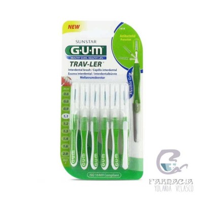 Gum Cepillo Interdental Viaje 1414 Trav-ler Ultrafino 1,1 mm Conico 6 Unidades