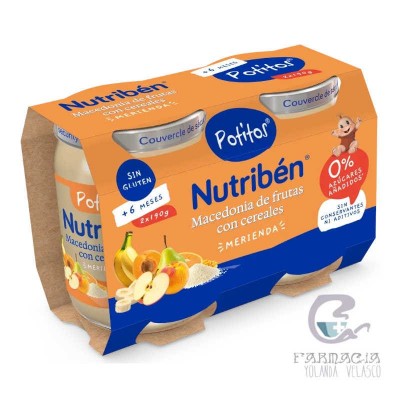 Nutriben Potitos Macedonia de Frutas con Cereales 2 Envases 190 gr