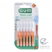 Gum Cepillo Interdental Viaje 1412 Trav-ler Ultrafino 0,9 mm Cilindrico 6 Unidades