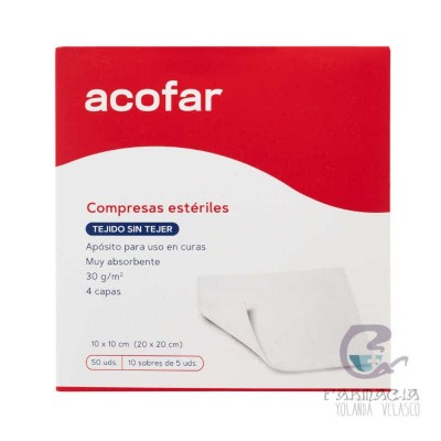 Acofar Apósito Estéril Tejido Sin Tejer 50 Compresas 10x10 cm